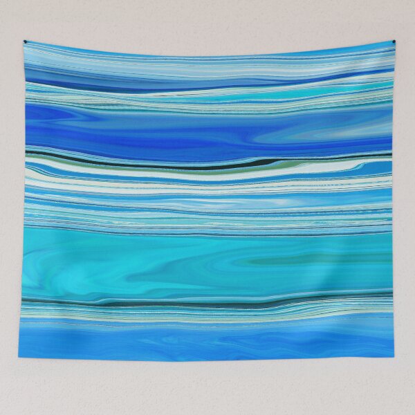 Item preview, Ocean Abstract Horizontal Stripes Beachy Vibes Beach House Décor Art 7 of 20  designed and sold by Beachy.