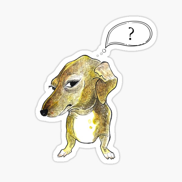 question mark dog meme Sticker for Sale by BoomerStickers