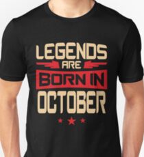 10 légendes sont nées en octobre T-shirt unisexe