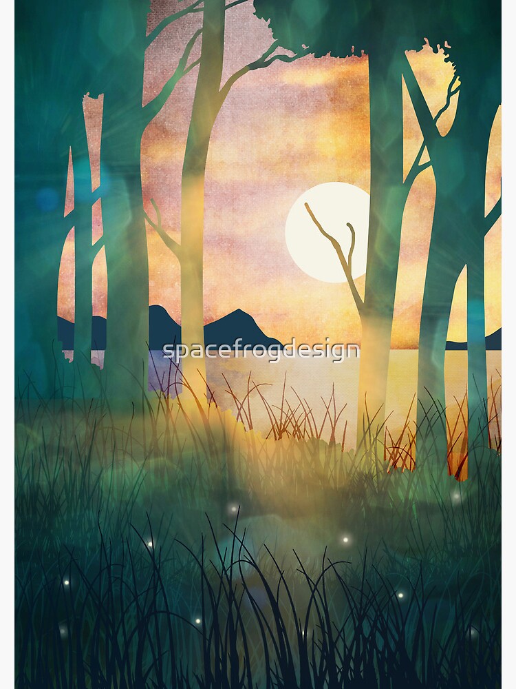Aperçu 3 sur 3. Carnet avec l'œuvre Soirée d'automne créée et vendue par spacefrogdesign.