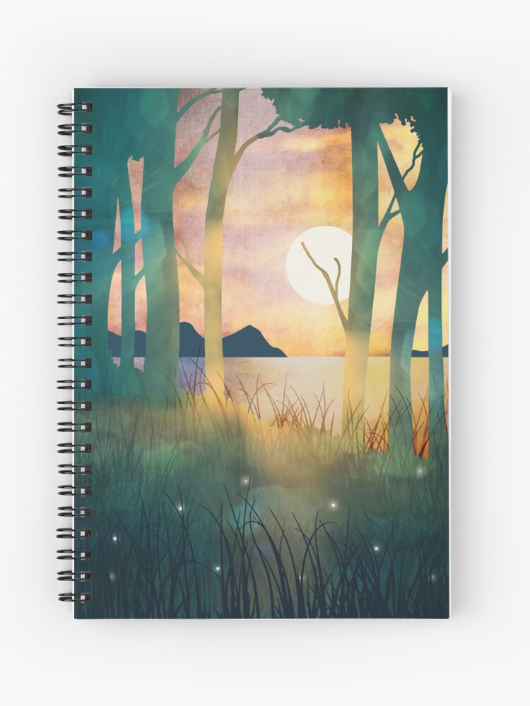 Aperçu 1 sur 3. Carnet avec l'œuvre Soirée d'automne créée et vendue par spacefrogdesign.