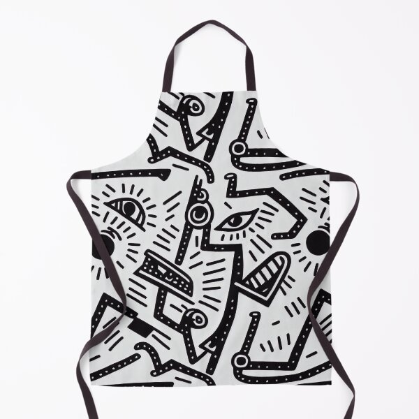 Item preview, Abstract black and white doodle pattern designed and sold by artofbelletz.