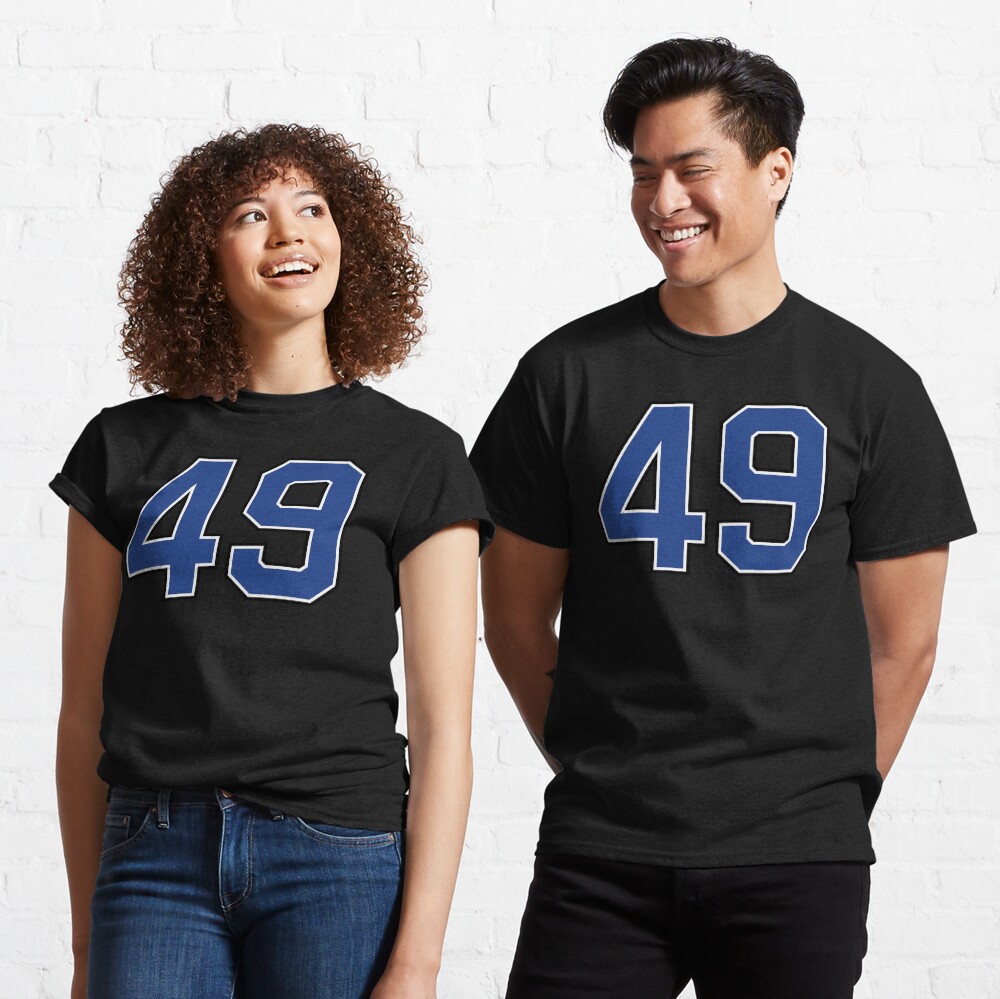 Number 49 lucky sports jersey forty nine Sticker for Sale by HeavyStyle