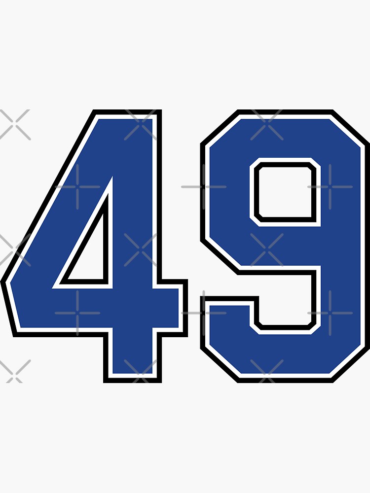 Number 49 lucky sports jersey forty nine' Sticker for Sale by HeavyStyle