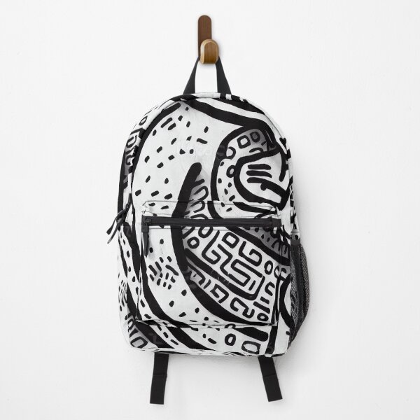 Item preview, Abstract black and white doodle pattern designed and sold by artofbelletz.