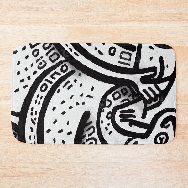 Item preview, Abstract black and white doodle pattern designed and sold by artofbelletz.