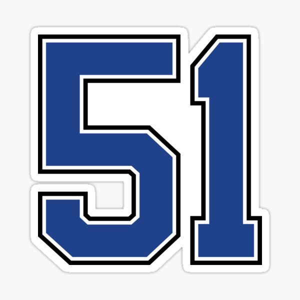 Randy Johnson #51 Jersey Number Sticker for Sale by StickBall