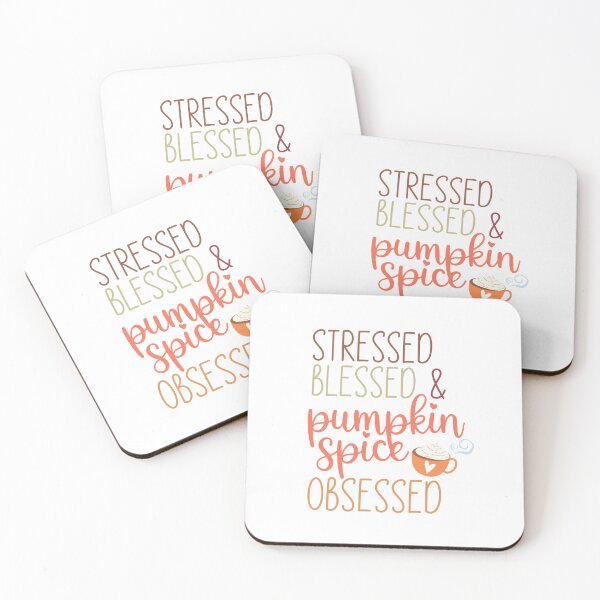 Item preview, CUTE STRESSED BLESSED AND PUMPKIN SPICE OBSESSED HALLOWEEN COFFE LOVERS designed and sold by SAFREN.