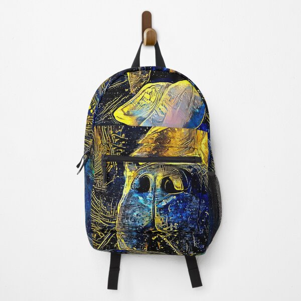 Item preview, Cane Corso head close-up - starry blue with yellow colorful painting designed and sold by NickoPrints.
