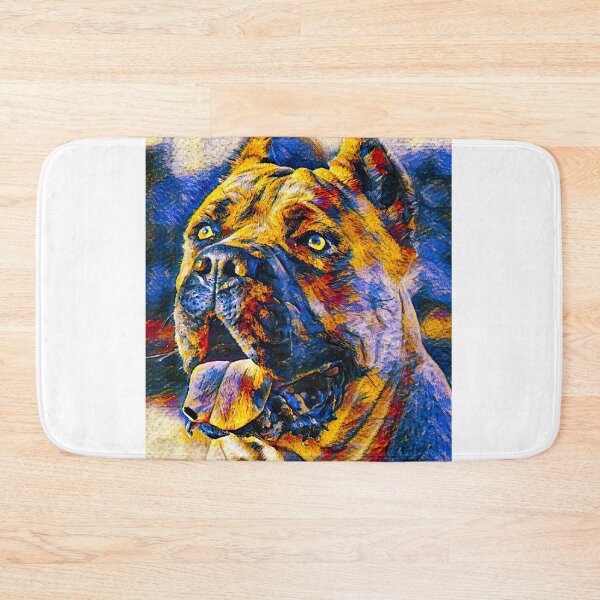 Item preview, Cane Corso head – blue and orange colorful painting designed and sold by NickoPrints.
