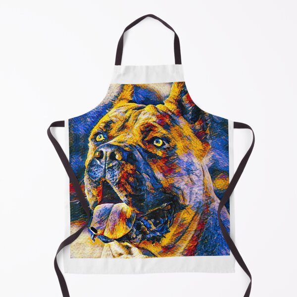 Item preview, Cane Corso head – blue and orange colorful painting designed and sold by NickoPrints.
