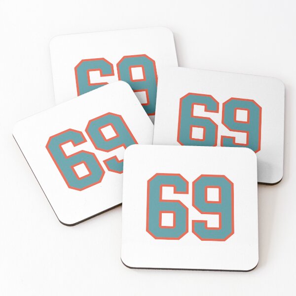 Item preview, 69 number, aqua orange lucky sports sixty nine designed and sold by ArtIsParty.