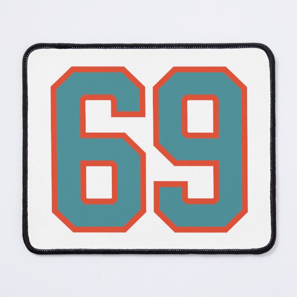 Item preview, 69 number, aqua orange lucky sports sixty nine designed and sold by ArtIsParty.