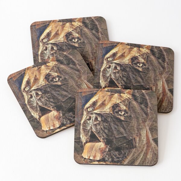 Item preview, Cane Corso head in the cubist style with big triangular shapes designed and sold by NickoPrints.