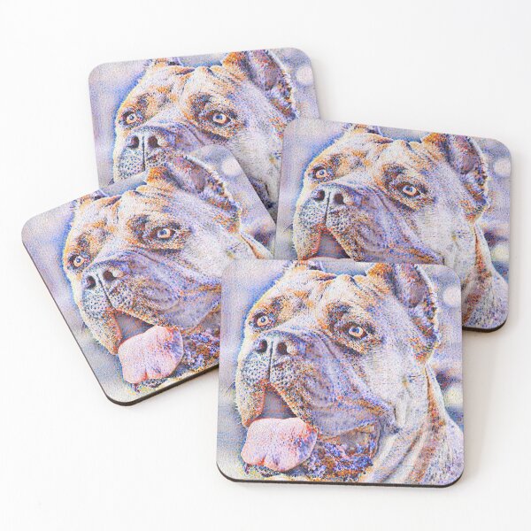 Item preview, Cane Corso head - colorful pointillist painting designed and sold by NickoPrints.