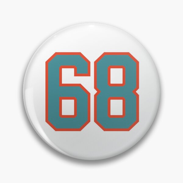 Item preview, 68 number, aqua orange lucky sports sixty eight designed and sold by ArtIsParty.