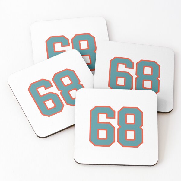 Item preview, 68 number, aqua orange lucky sports sixty eight designed and sold by ArtIsParty.