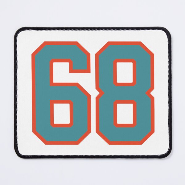 Item preview, 68 number, aqua orange lucky sports sixty eight designed and sold by ArtIsParty.