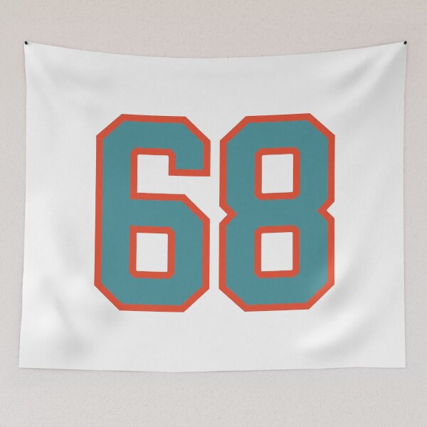 Item preview, 68 number, aqua orange lucky sports sixty eight designed and sold by ArtIsParty.
