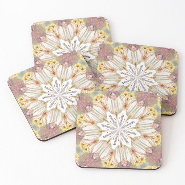 Item preview, White Pumpkins & Sunflower Kaleidoscope Design designed and sold by BreezyBalloon.