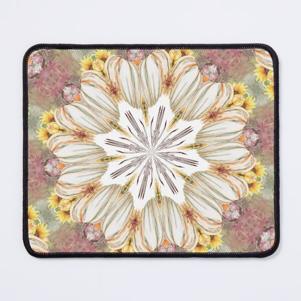 Item preview, White Pumpkins & Sunflower Kaleidoscope Design designed and sold by BreezyBalloon.