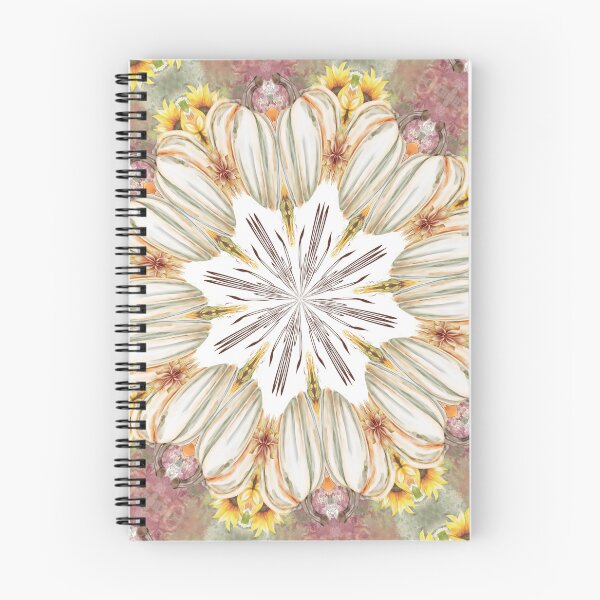 Item preview, White Pumpkins & Sunflower Kaleidoscope Design designed and sold by BreezyBalloon.