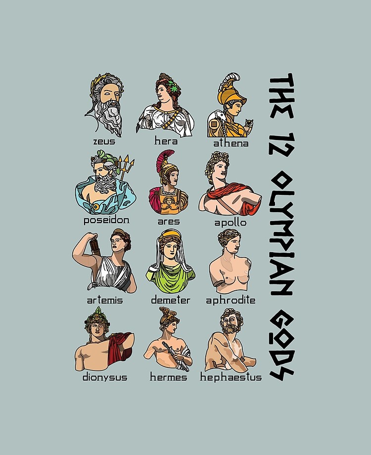 Twelve Olympians (color) : greek mythology Sticker for Sale by