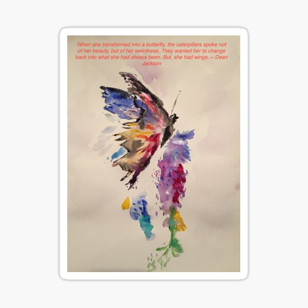 My Favorite Butterfly with Quote Sticker