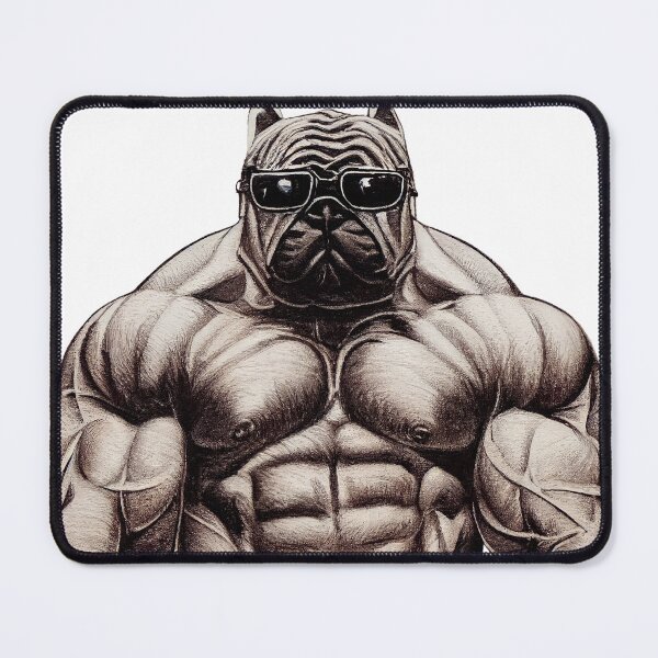 Item preview, Body Building man Pug bulldog face designed and sold by YZO-Design.