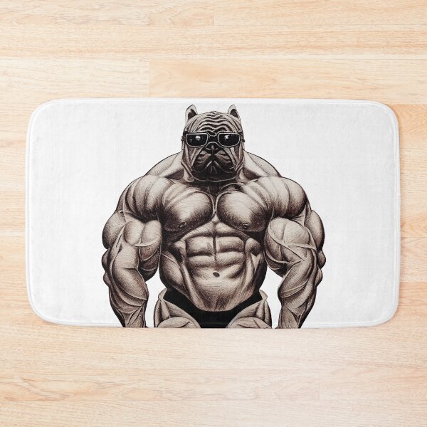 Item preview, Body Building man Pug bulldog face  designed and sold by YZO-Design.