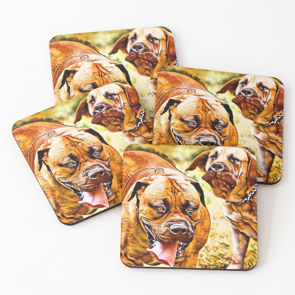 Artikelvorschau, Playful Boerboel dogs - brown high contrast entworfen und verkauft von NickoPrints.
