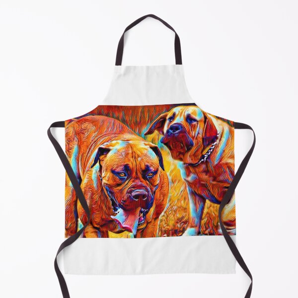 Artikelvorschau, Playful Boerboel dogs - colorful dark orange, red and cyan entworfen und verkauft von NickoPrints.