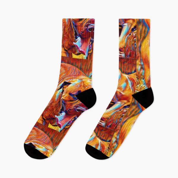 Artikelvorschau, Playful Boerboel dogs - colorful dark orange, red and cyan entworfen und verkauft von NickoPrints.