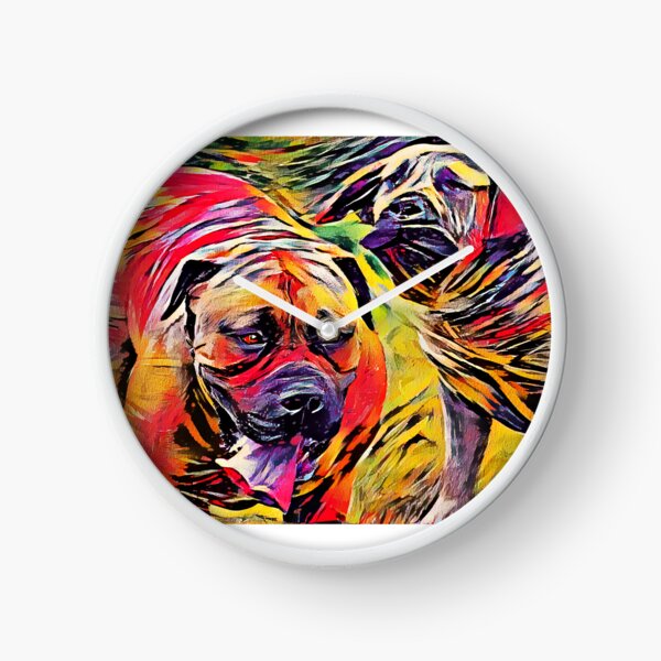 Item preview, Playful Boerboel dogs - colorful violet, red and yellow designed and sold by NickoPrints.