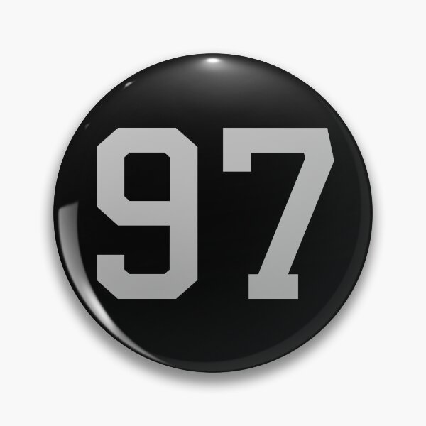 Item preview, Number 97, grey on black sports jersey number ninety seven designed and sold by LoveIsColorful.