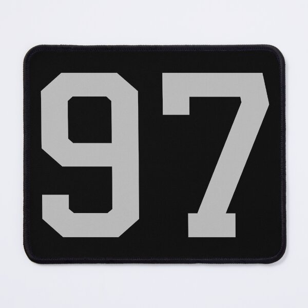 Item preview, Number 97, grey on black sports jersey number ninety seven designed and sold by LoveIsColorful.
