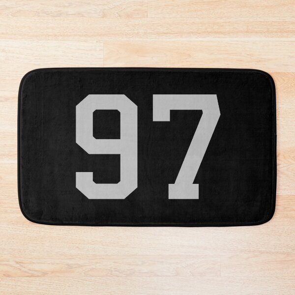 Item preview, Number 97, grey on black sports jersey number ninety seven designed and sold by LoveIsColorful.
