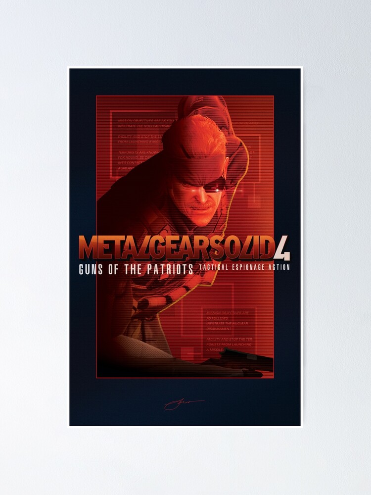 Metal Gear Solid 4 Poster Poster for Sale by xVANQUISHx