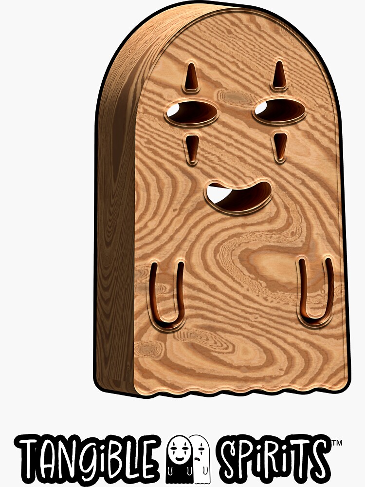 "Tangible Spirits™ Varnished Larch Wood Muse of Comedy" Sticker for