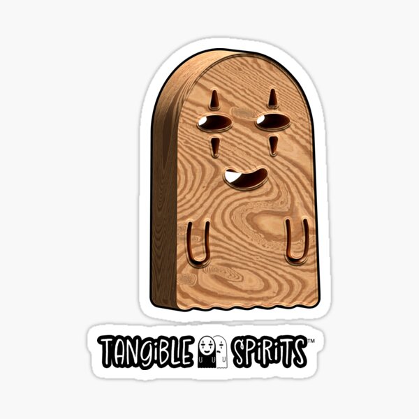 "Tangible Spirits™ Varnished Larch Wood Muse of Comedy" Sticker for