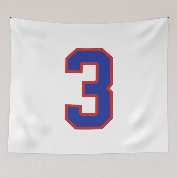 Item preview, Number 3 blue red sports jersey three designed and sold by LoveIsColorful.