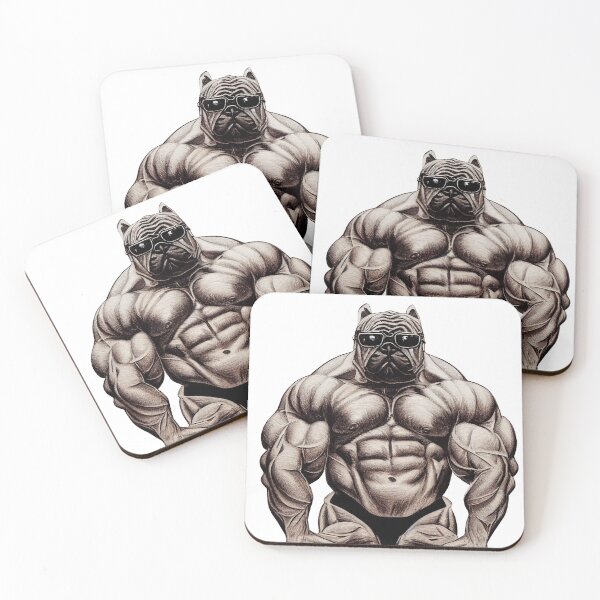 Item preview, Body Building man Pug bulldog face  designed and sold by YZO-Design.
