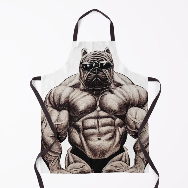 Item preview, Body Building man Pug bulldog face designed and sold by YZO-Design.