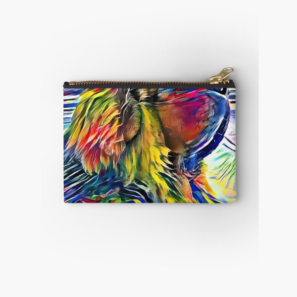 Item preview, Tibetan Mastiff dog sitting profile - high contrast colorful painting designed and sold by NickoPrints.