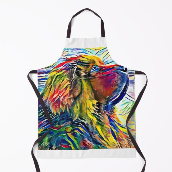 Item preview, Tibetan Mastiff dog sitting profile - high contrast colorful painting designed and sold by NickoPrints.