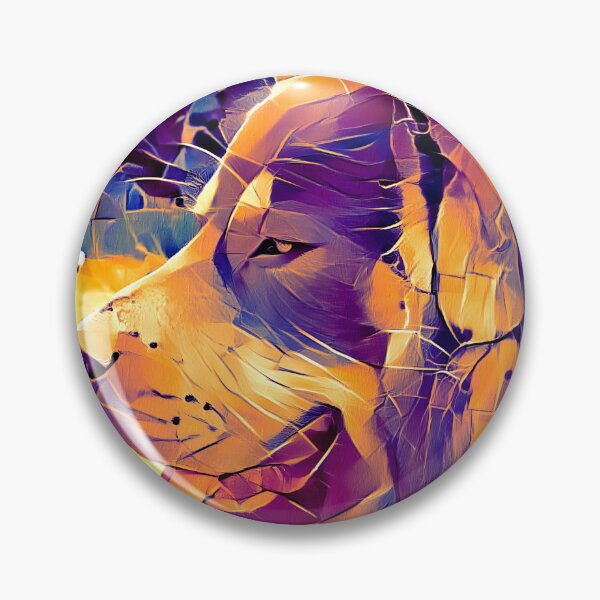 Item preview, Tibetan Mastiff dog sitting profile with its mouth open - irregular tiles mosaic effect designed and sold by NickoPrints.