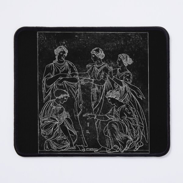 Item preview, The Knucklebone Players Lino Print in Black designed and sold by Aether-and-Ivy.
