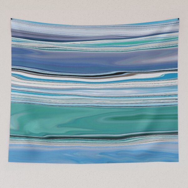Item preview, Ocean Abstract Horizontal Stripes Beachy Vibes Beach House Décor Art 10 of 20  designed and sold by Beachy.