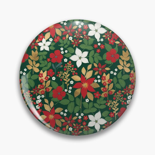 Artikelvorschau, Elegantes grünes Winter-rotes weißes GoldBlumenmuster entworfen und verkauft von NdesignTrend.