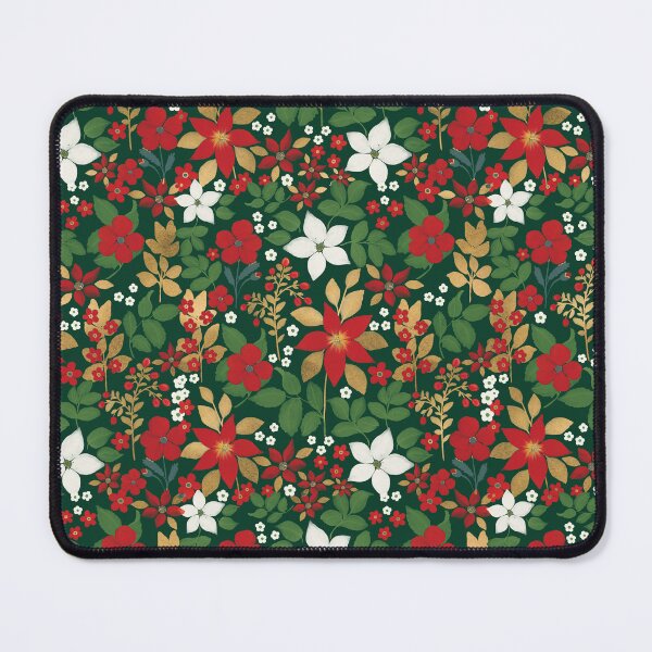 Item preview, Elegant Green Winter Red White Gold Floral Pattern designed and sold by NdesignTrend.